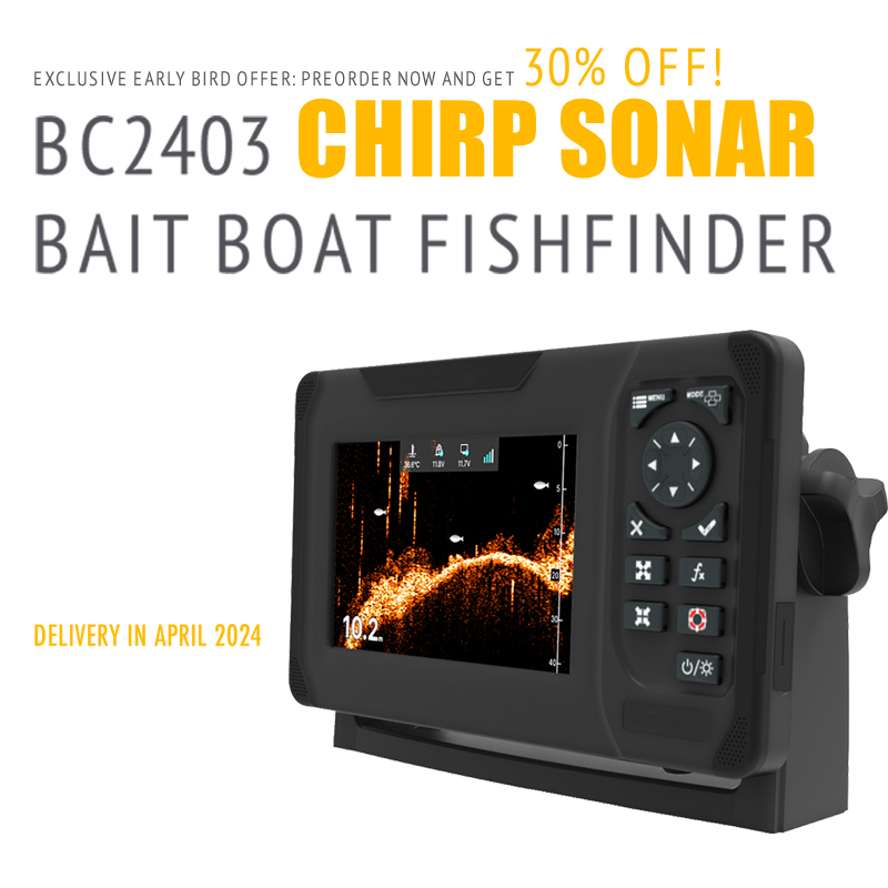 Presale - BearCreeks BC2403 Wireless Color Fish Finder with CHIRP sonar module for Remote-Controlled Carp Fishing Bait Boats