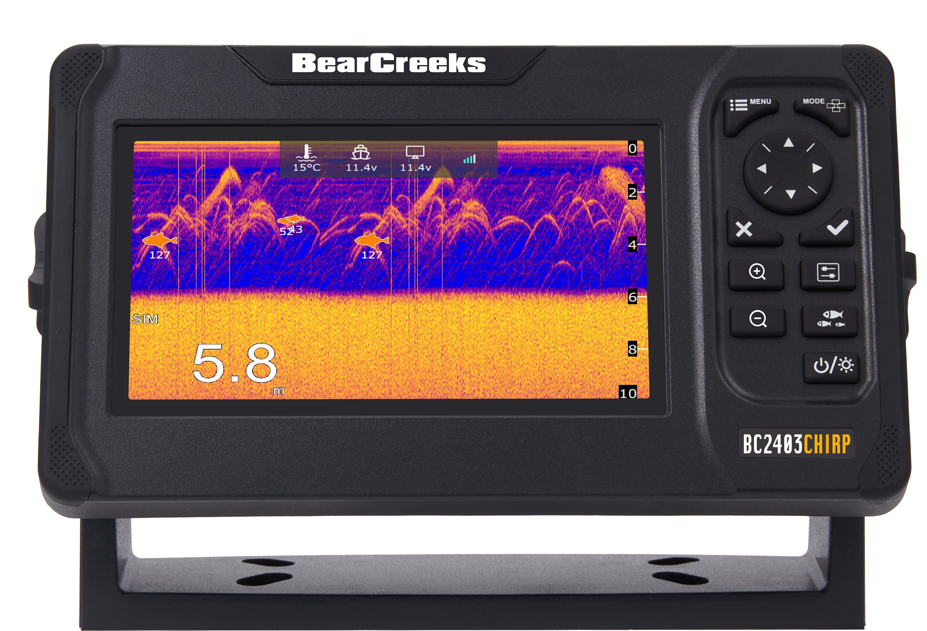 BearCreeks BC2403 Chirp Détecteur de poissons couleur sans fil pour bateaux à appâts télécommandés pour la pêche à la carpe